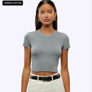 Cuts Tomboy Tee Cropped Grey